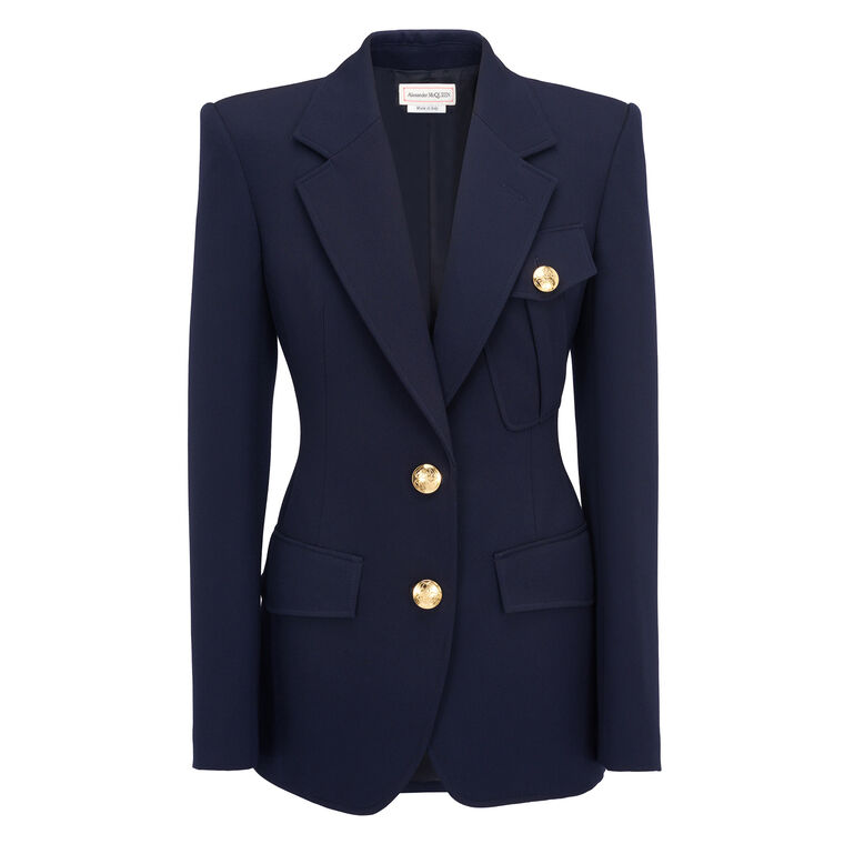 Cavalry Twill Blazer With Gold Buttons image number null