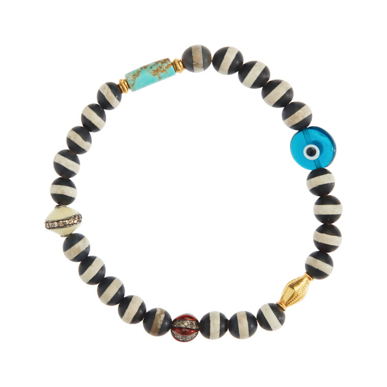 Agate Stripe Beaded Bracelet image number null