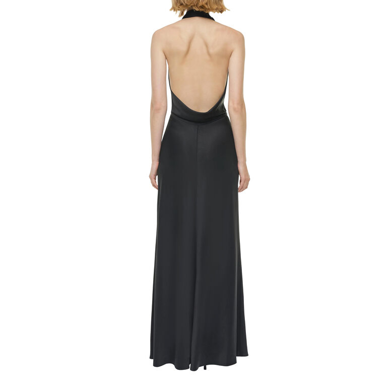 Reannon Sleeveless Draped Satin Gown image number null