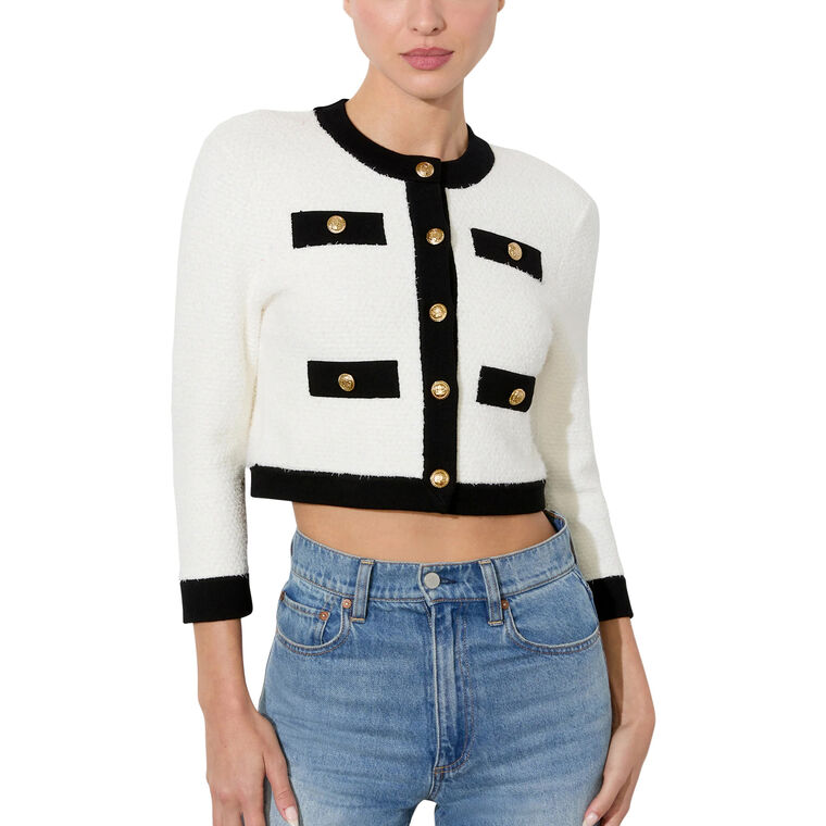Claira Cropped Button Front Cardigan image number null