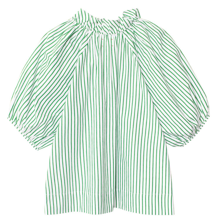 Clementine Striped Puff Sleeve Top image number null