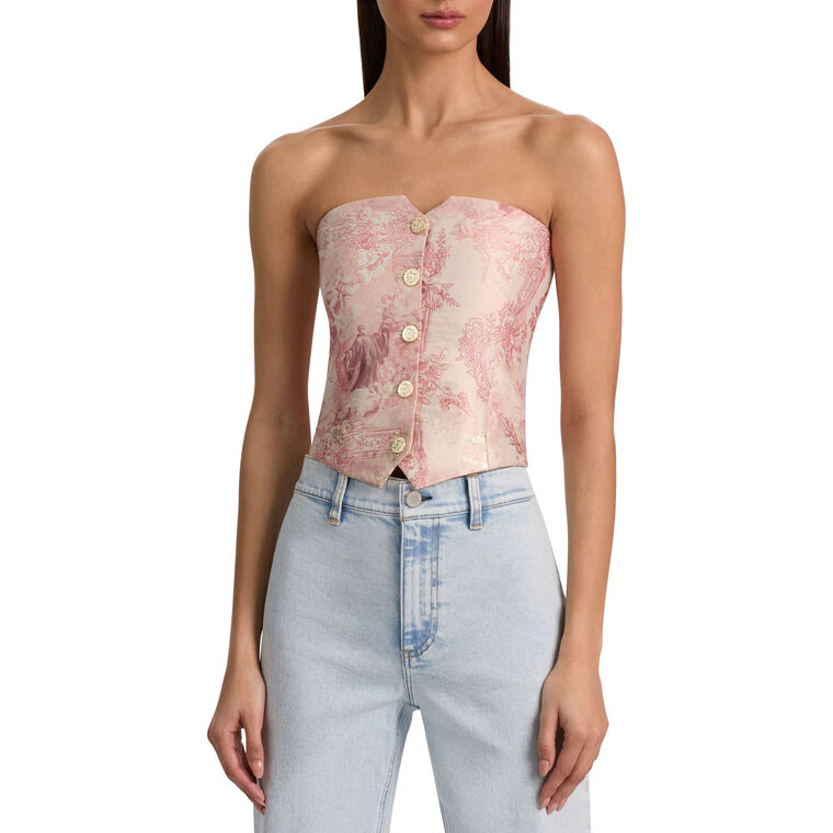 Kelcey Strapless Jacquard Vest Top image number null