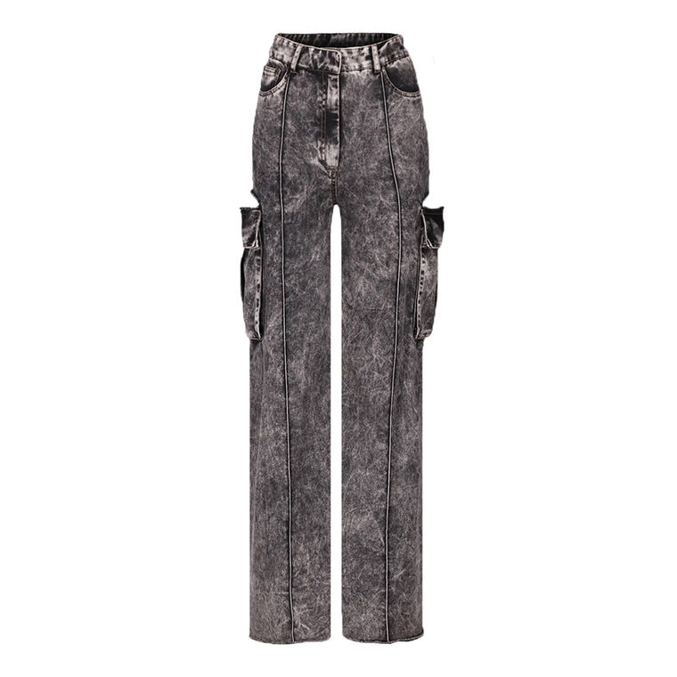 Denim Palazzo Wide Leg Jean image number null