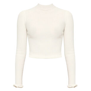 Alina Ruffle Hem Long Sleeve Knit Top
