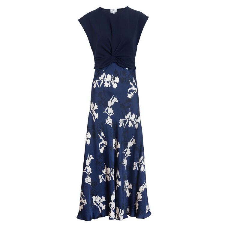Rosabeth Twist-Front Cap Sleeve Midi Dress image number null