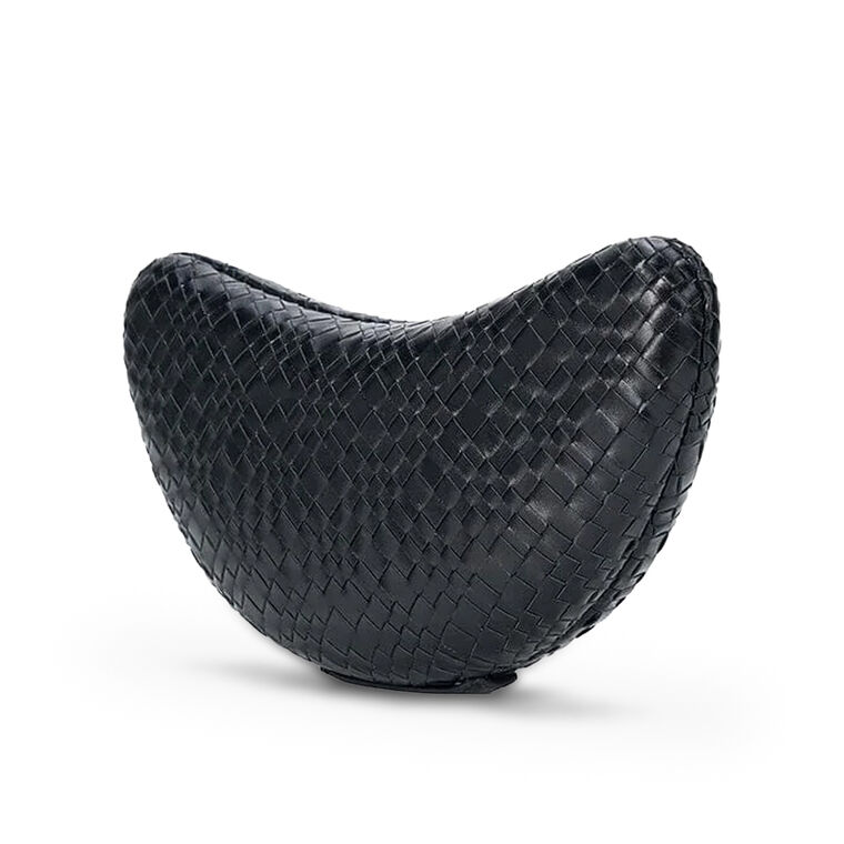 Woven Leather Crescent Clutch image number null