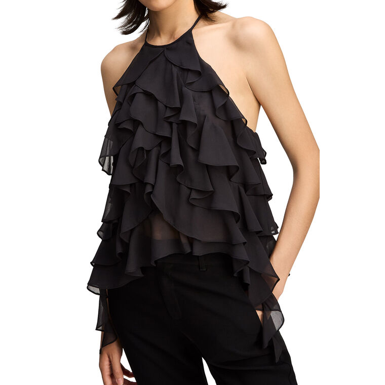 Iska Ruffle Halter Top image number null