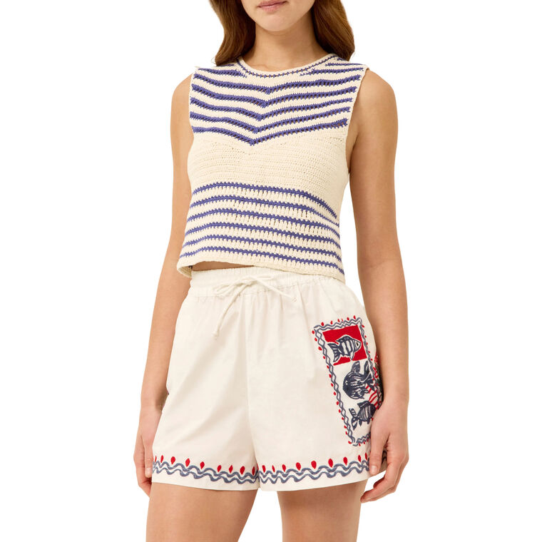 Cass Sleeveless Crochet Knit Top image number null