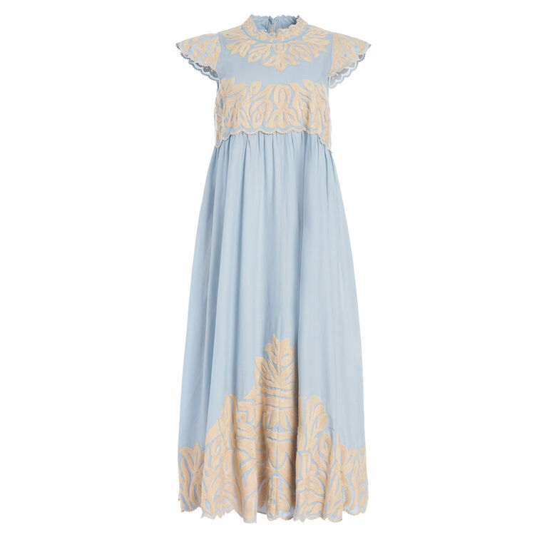 Alexandra Embroidery Cap Sleeve Midi Dress image number null