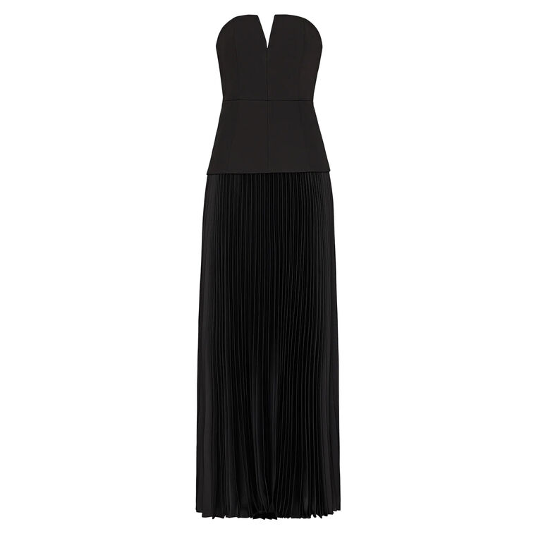 Milly Novalee Strapless Mixed Media Maxi Dress | Tootsies Milly Novalee Strapless Mixed Media Maxi Dress | Tootsies