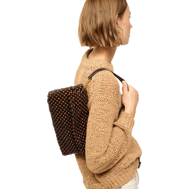Timmy Wooden Beaded Shoulder Bag image number null