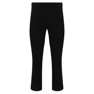 Stretch Suede Split Hem Cropped Pants