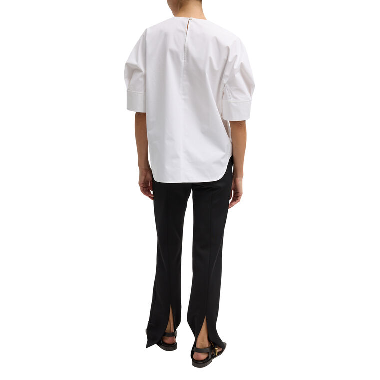 Compact Eco Poplin Reverse Sleeve Top image number null