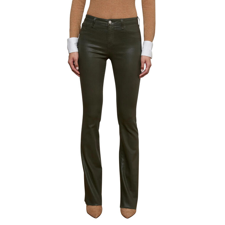 Ruth Coated High Rise Straight-Leg Raw Hem Jean image number null