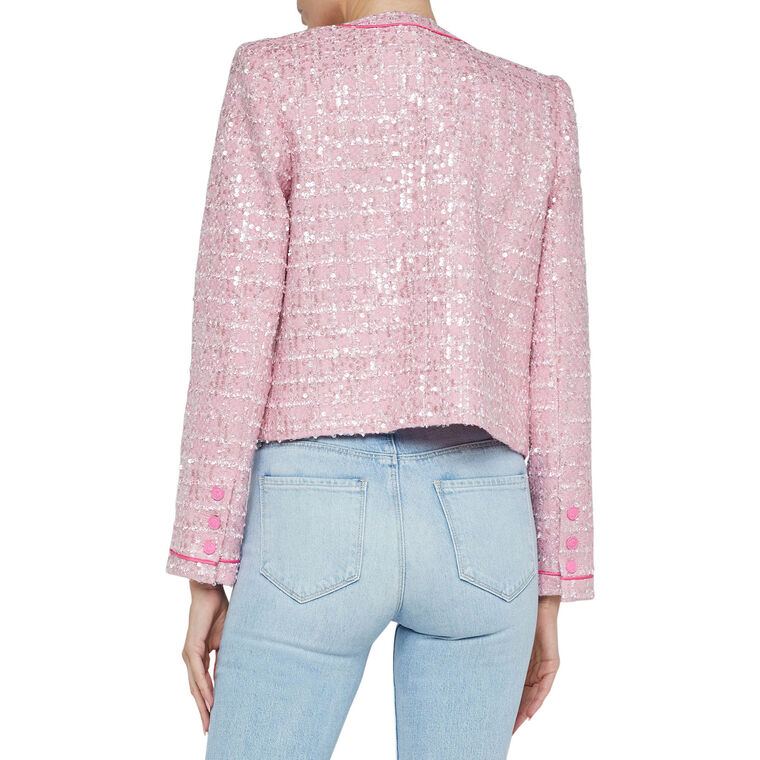 Niko Bracelet Sleeve Sequin Tweed Jacket image number null