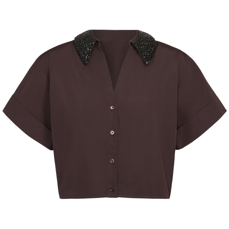 Forever And Always Reversible Shirt With Crystal Collar image number null