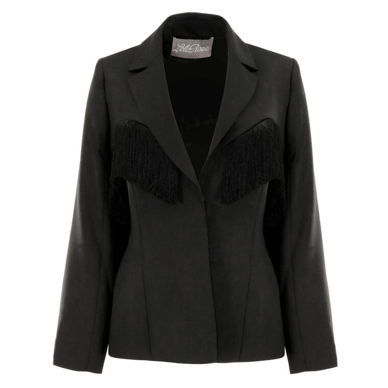 Garden Wool Fringe Detail Blazer image number null