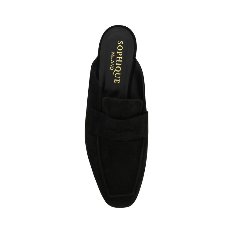 Riviera Suede Penny Loafer Mules image number null