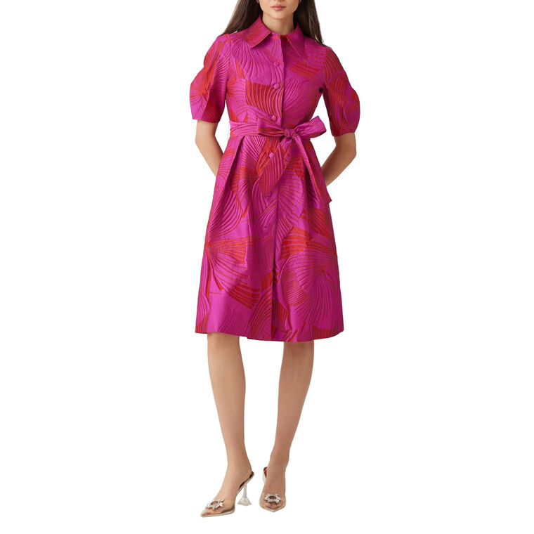 Belted Puff Sleeve T-Shirt Dress image number null