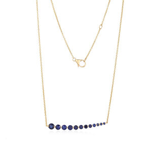 Asymmetrical Blue Sapphire Bar Necklace