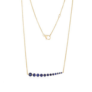 Asymmetrical Blue Sapphire Bar Necklace Asymmetrical Blue Sapphire Bar Necklace