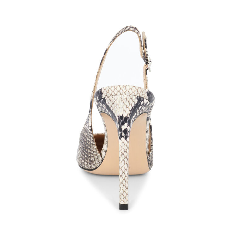 100mm Embossed Square-Toe Slingback Pumps image number null