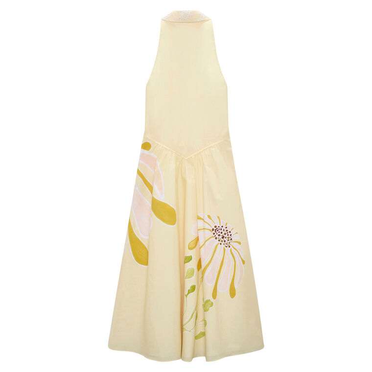 Floral Power Sleeveless Poplin Midi Dress image number null