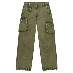 Washed Cotton Twill Cargo Pant