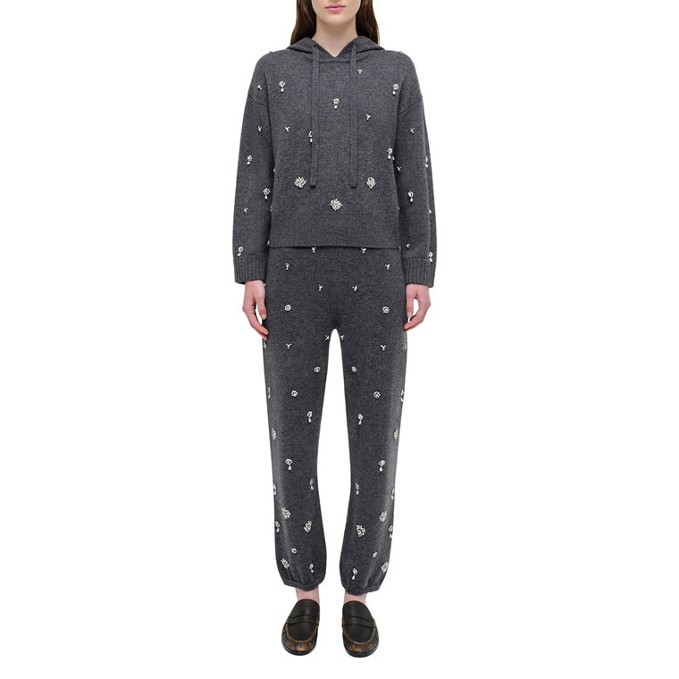 Karmen Embellished Wool-Cashmere Hooded Top image number null