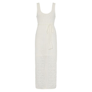 Bubble Pointelle Knit Sleeveless Midi Dress