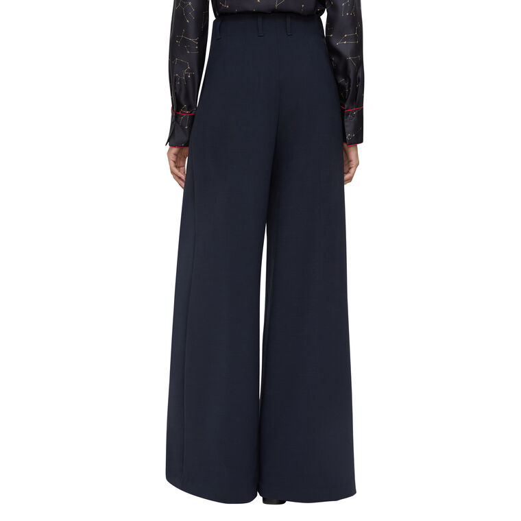 Wool Double Face Warren Inverted Pleated Wide Leg Pant image number null