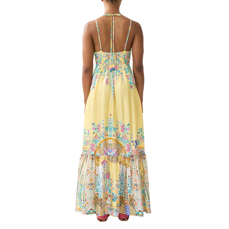 Sleeveless Tiered Maxi Dress With Hardware image number null