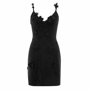 Flora Sleeveless Crochet 3D Applique Mini Dress