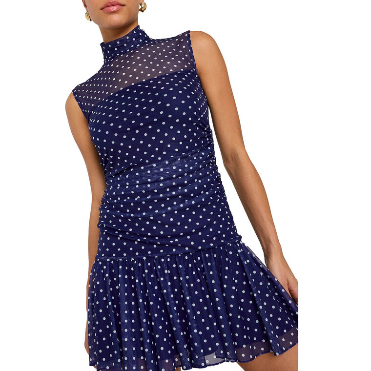 Rumi Sleeveless Mock Neck Mini Dress image number null