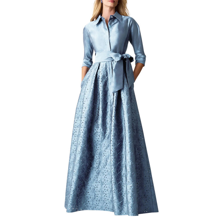 Taffeta Eyelet Shirt Waist Gown image number null