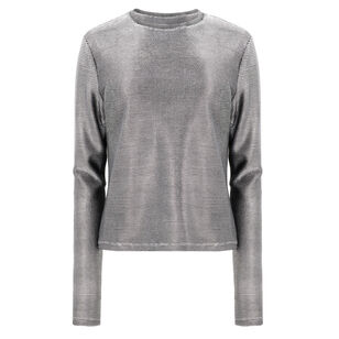 Metallic Mesh Long Sleeve Shirt