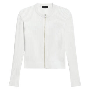 Pointelle Knit Bomber Jacket