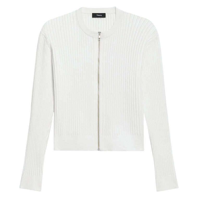 Pointelle Knit Bomber Jacket image number null