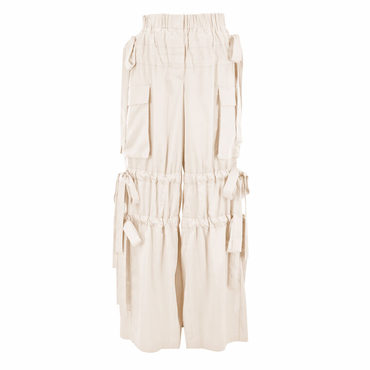 Odin Satin Bow Detail Parachute Trouser image number null