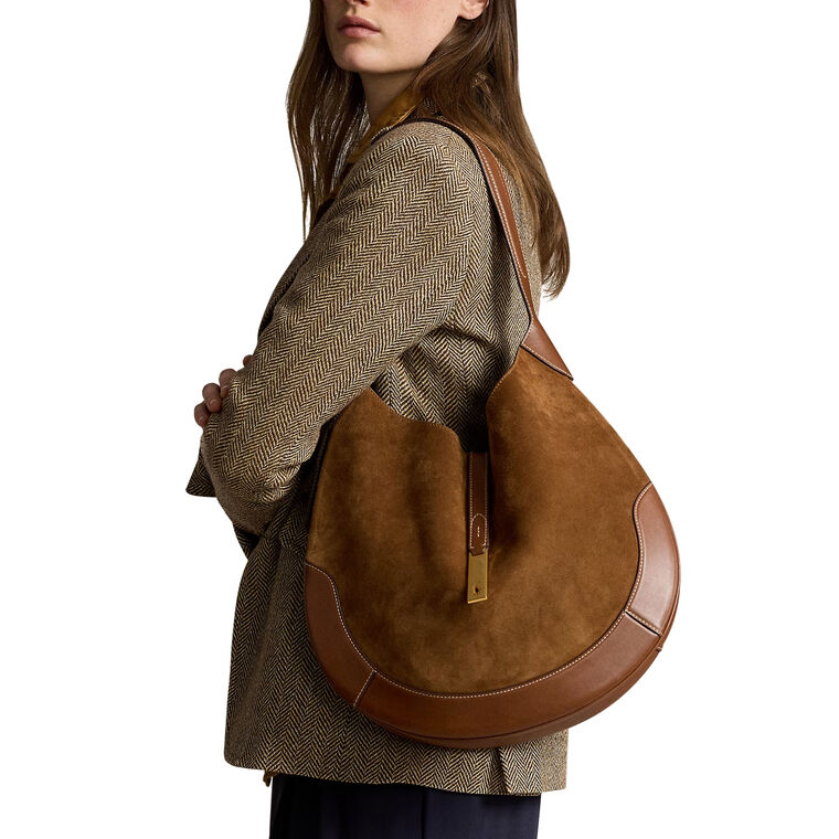 Polo ID Suede Large Shoulder Bag image number null