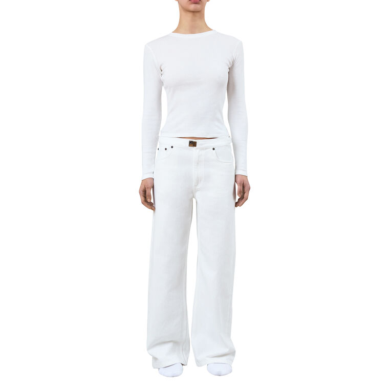 Buckle Wide-Leg Jean image number null