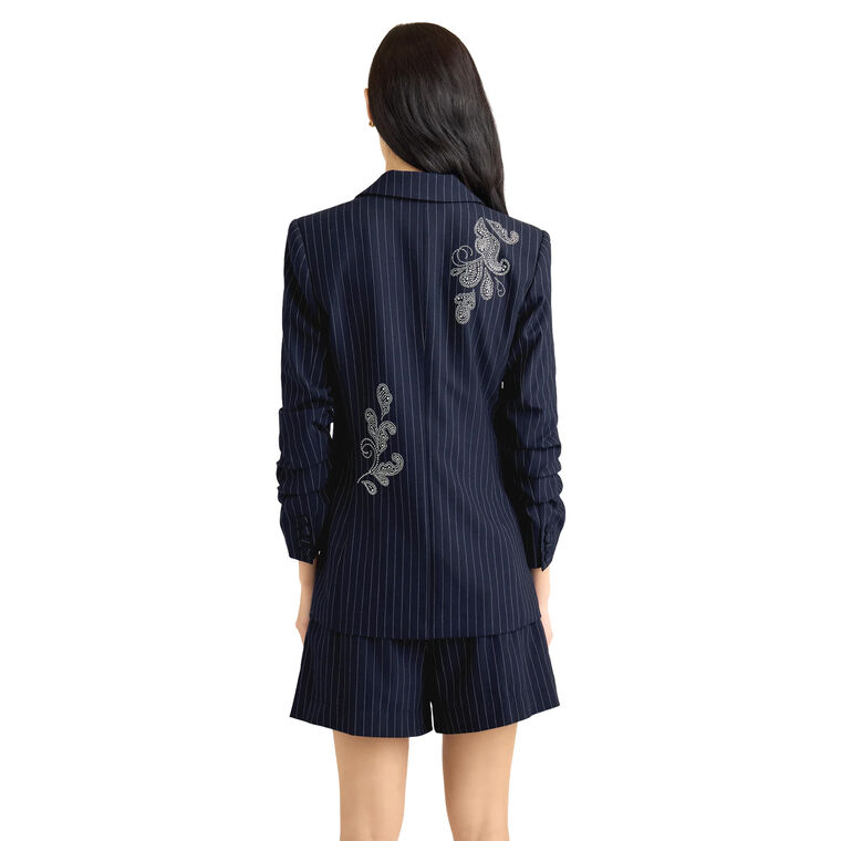 Paisley Pinstripe Khloe Blazer image number null
