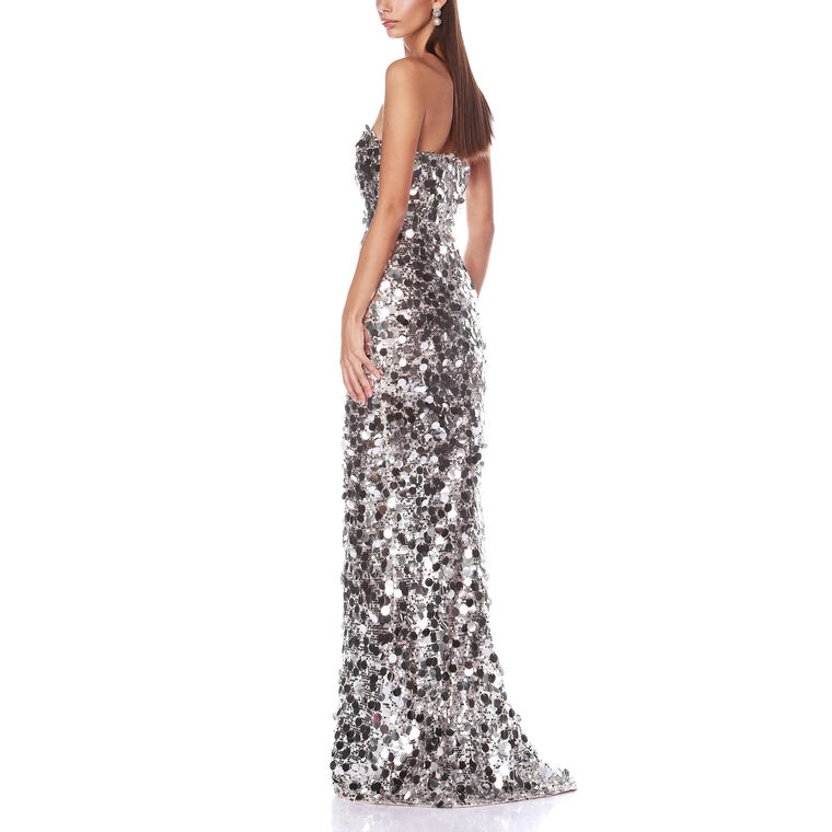 Farah Metallic Strapless Gown image number null