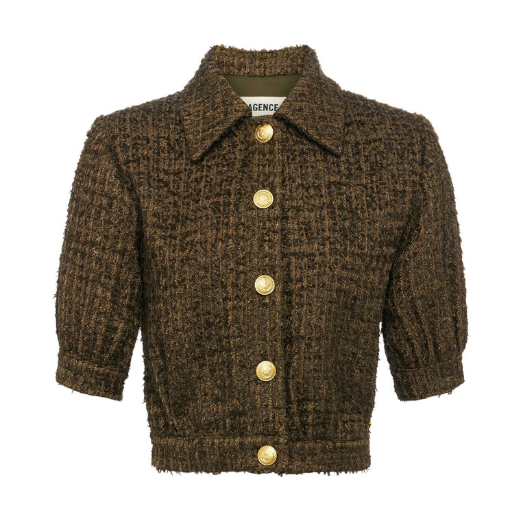 Cove Cropped Tweed Short Sleeve Jacket image number null