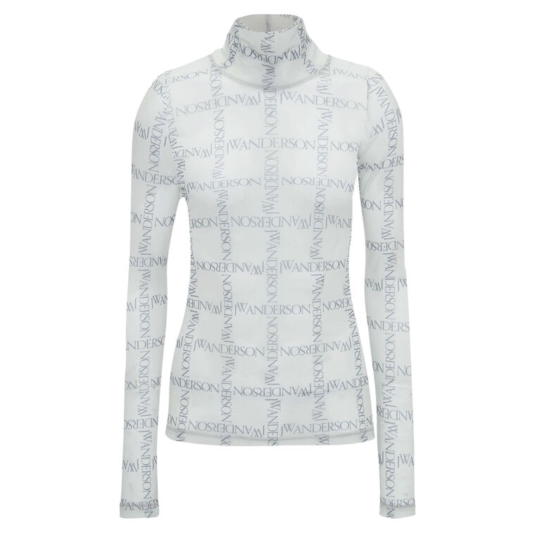Sheer Long Sleeve Turtleneck Top image number null