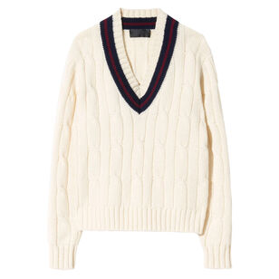 Fabiana Long Sleeve V-Neck Wool Sweater