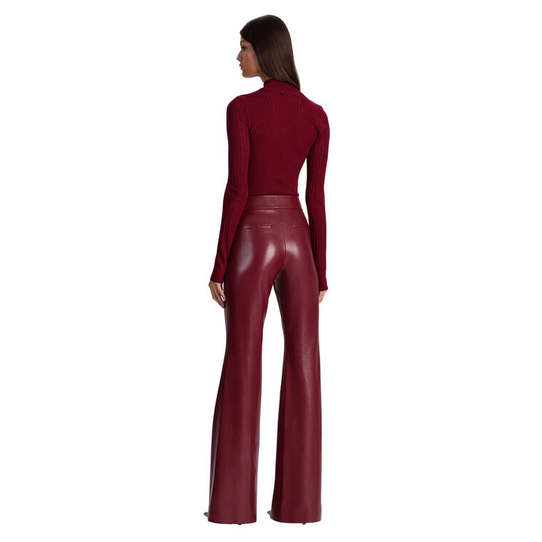 Andrew Mid Rise Vegan Leather Slim Bootcut Pant image number null