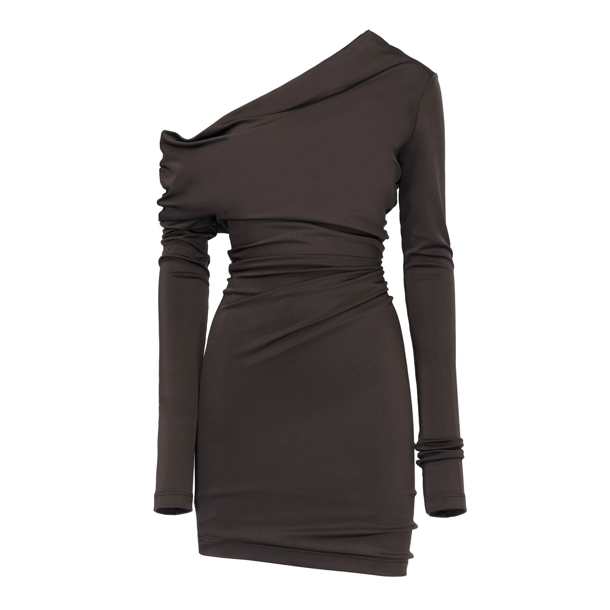 McQueen Asymmetric Drape Mini Dress | Tootsies