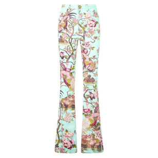 Bootcut Bird-Print Pants