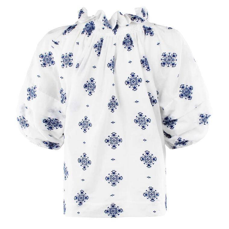 Lexie Short Sleeve Embroidered Top image number null